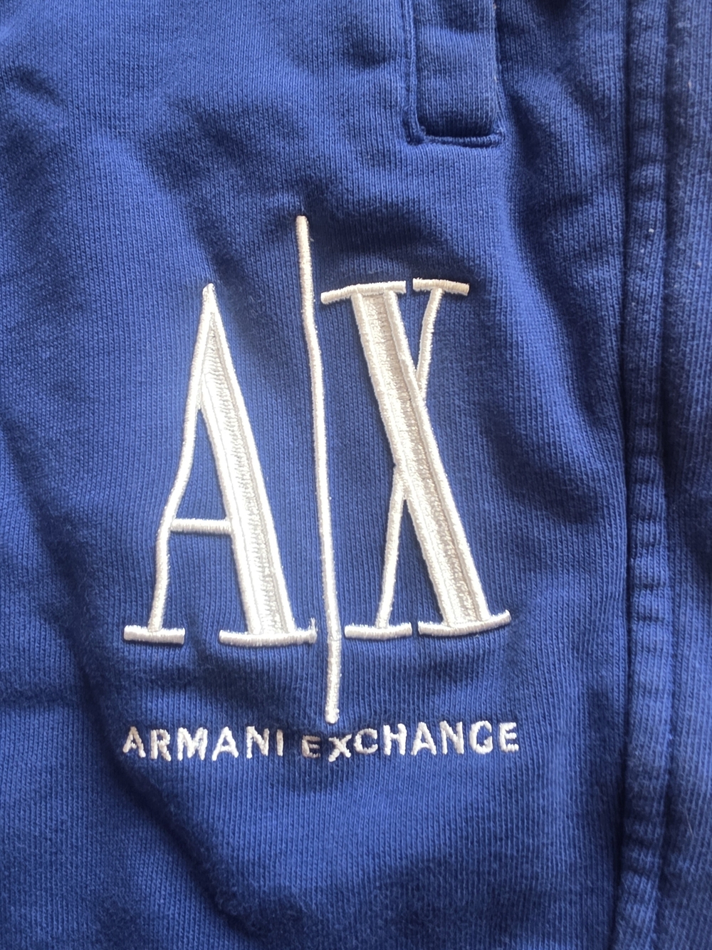 Armani Exchange Men's Blue Shorts with AX Logo